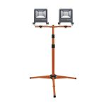 Ledvance LED-Scheinwerfer Baustrahler Tripod Dunkel Grau 2X50W 9000lm 120D - 840 Kaltweiß | IP65 - Symmetrisch