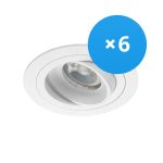 Mehrfachpackung 6x Noxion Einbau Spot Logic MR16 schwenkbar Weiß | Ausschnitt 80mm - GU10 Sockel
