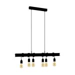 Eglo Pendelleuchte Townshend 6 Stahl Schwarz | IP20 - Geeignet für 6x E27 