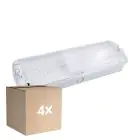 Mehrfachpackung 4x Noxion LED Emergency Bulkhead Weiß 8.5W 500lm - 865 Tageslichtweiß | 3 Stunden Notlicht - incl. 4 directions