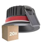 Mehrfachpackung 20x Ledvance LED-Spot Fire Rated Aluminium Schwarz 8W 680lm 36D - 930 Warmweiß | Ausschnitt 68mm - IP65 - Höchste Farbwiedergabe - Dimmbar